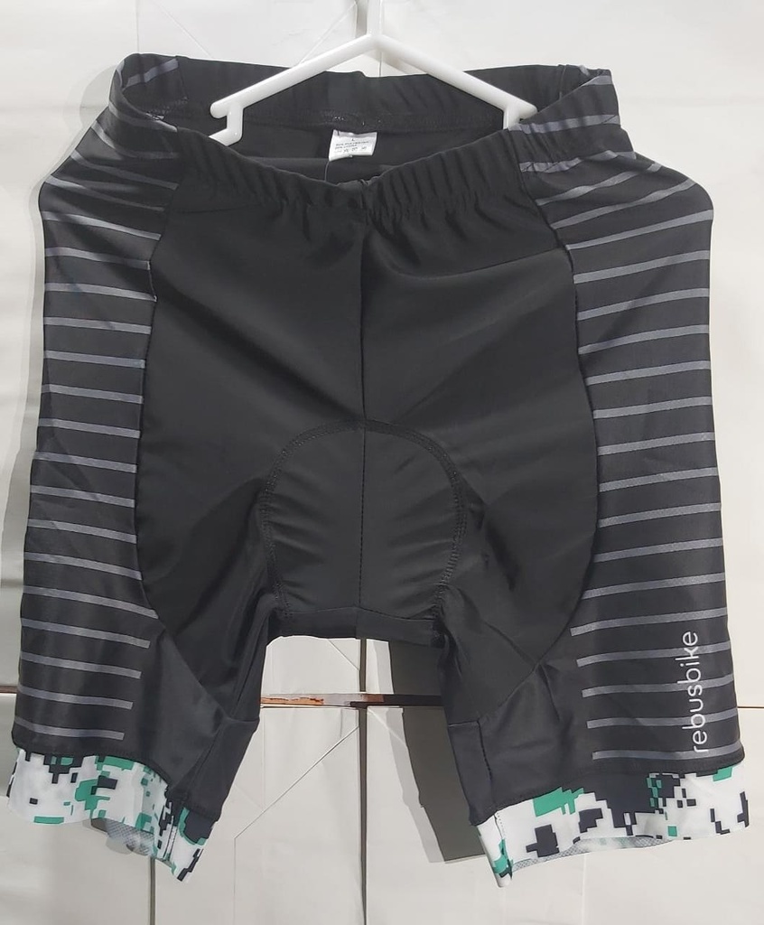 Conjunto Ciclismo verde con lineas Rebusbike short + jersey CCVRB-XL