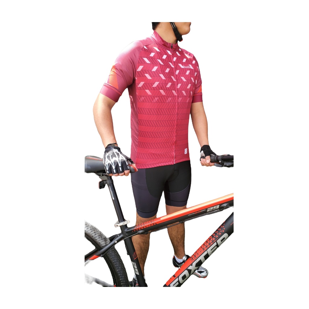 Jersey de Ciclismo Guinda con figuras Rebusbike Varón - JCGRBV-M