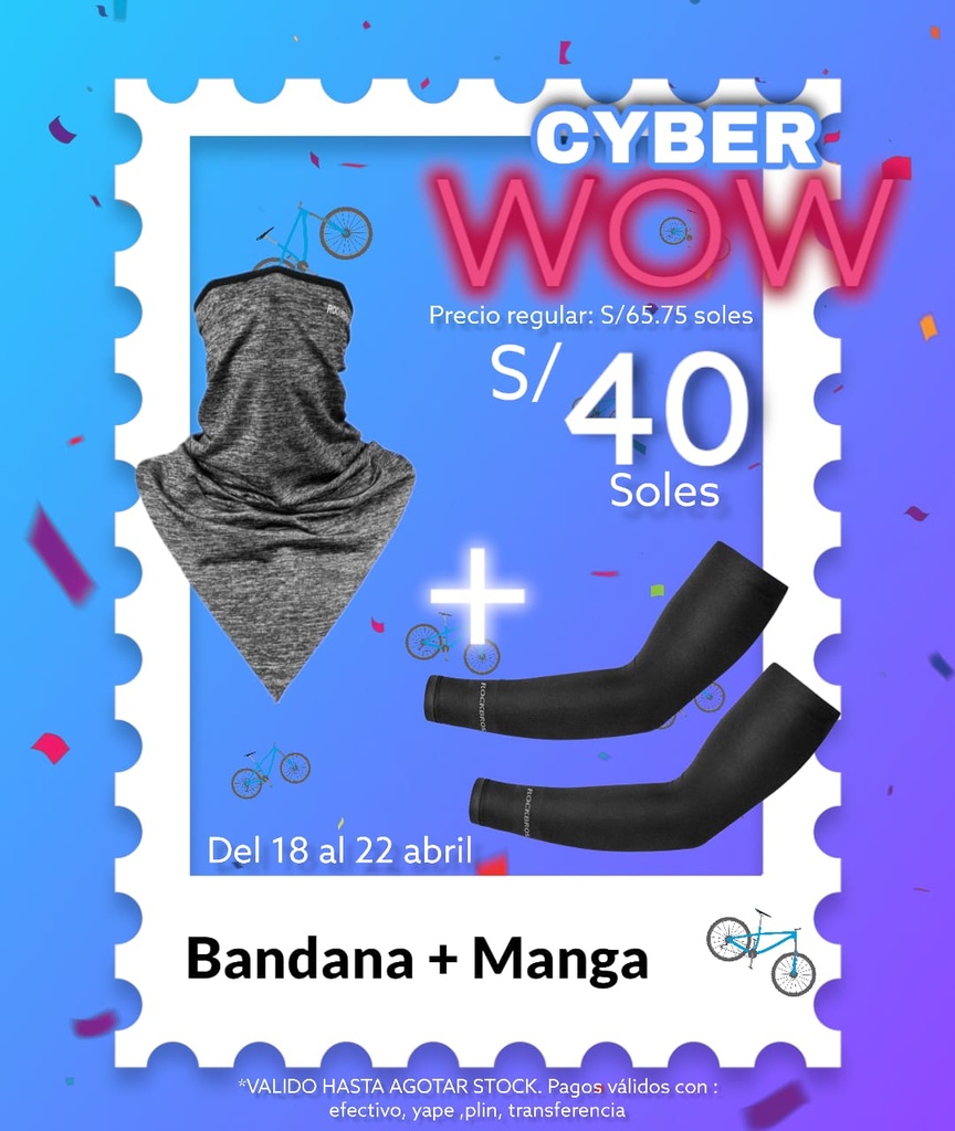 Pack Cyber WOW 8 [Bandana LF7159-2 + manga XT9002BK]