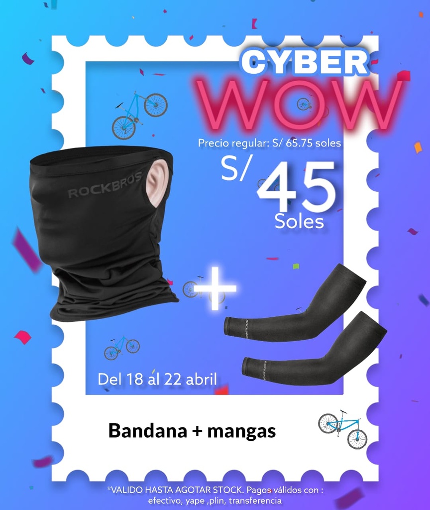 Pack Cyber WOW 22 [Bandana WB-003B + manga XT9002BK]