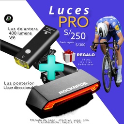 [PACK002] Pack luces PRO [luz V9C-400BK + luz LKWD-R1 + cintra reflectiva]