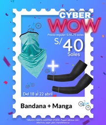 [PACK013] Pack Cyber WOW 10 [Bandana en V turquesa LF7159-4 + manga XT9002BK]