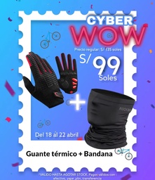 [PACK021] Pack Cyber WOW 21 [Guantes gel S169-1BR + Bandana amoldable WB-001]