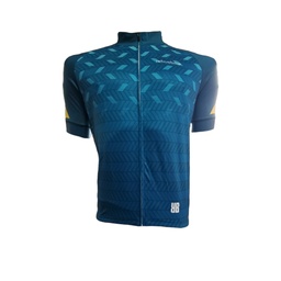 [JCAARBV-XL] Jersey de Ciclismo Azul Acero con figuras Rebusbike Varón - JCAARBV-XL